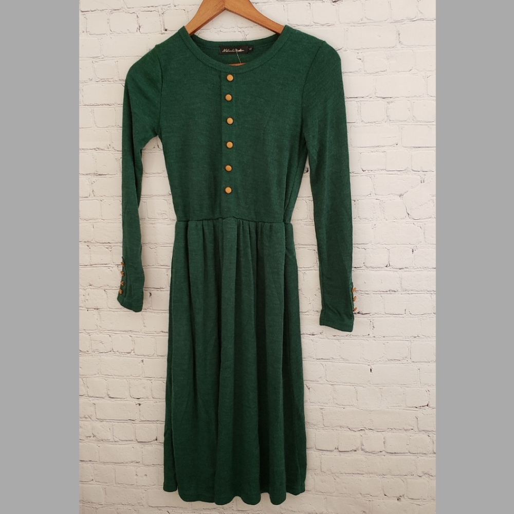 Nilanhi Fashion Green longsleves Maxi Dress.